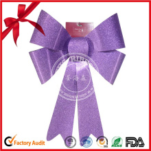 Arco polivinílico de Butterlfy de la cinta del brillo púrpura al aire libre grande para el envoltorio para regalos